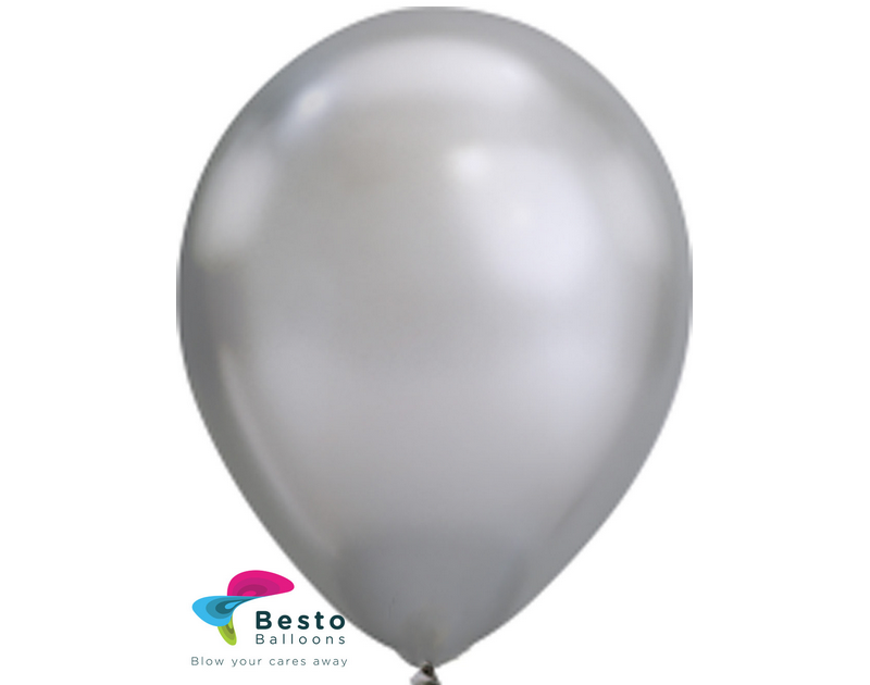 Silver Chrome Latex Balloon 12 inch
