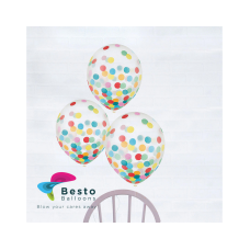 Multicolor Confetti Transparent Latex Balloon 12 Inch