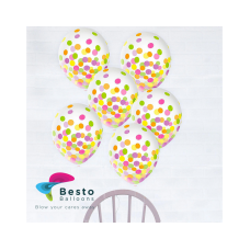 Neon Confetti Transparent Latex Balloon 12 Inch