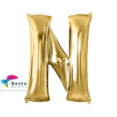 Golden Alphabet Foil Balloon "N"