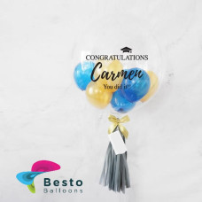 Blue Gold Bubble Balloon