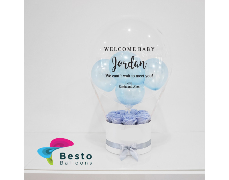 Light Blue Rose Hot Air Balloon