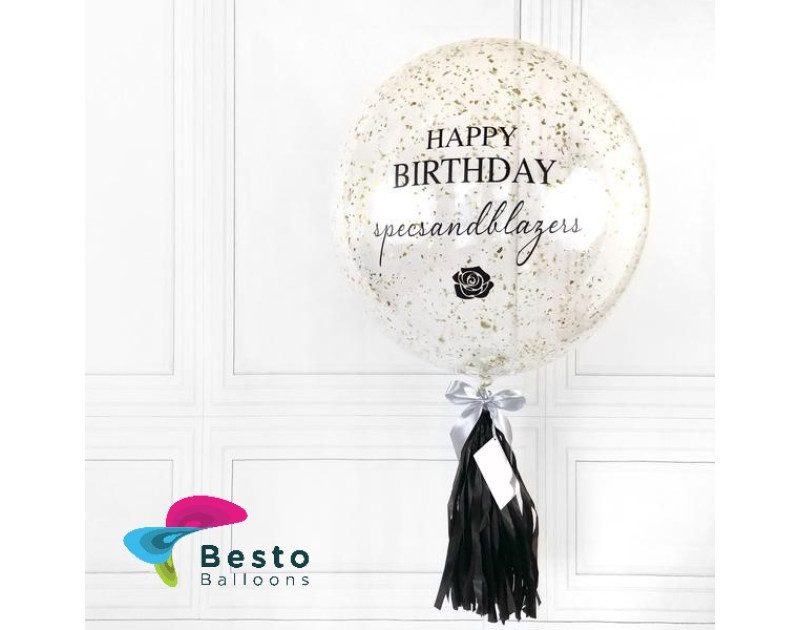 Gold Glitter Bubble Balloon