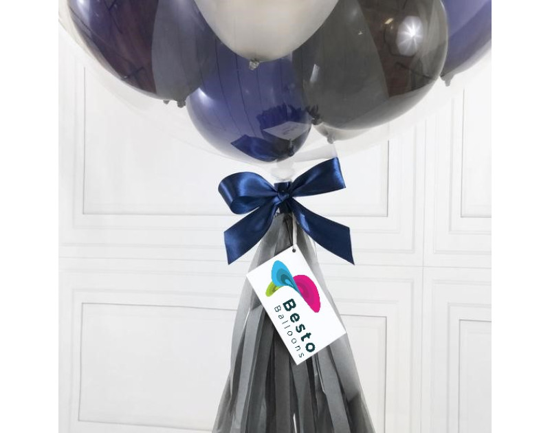 Mixed Navy Mini Bubble Balloon