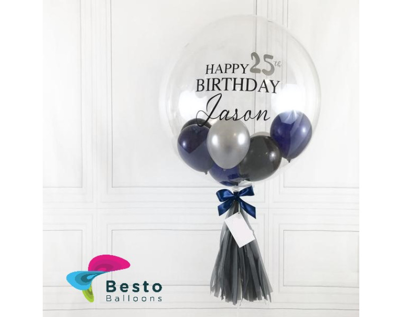 Mixed Navy Mini Bubble Balloon