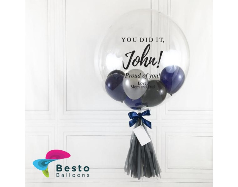 Mixed Navy Mini Bubble Balloon