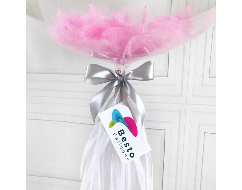 Pink Feather Bubble Balloon