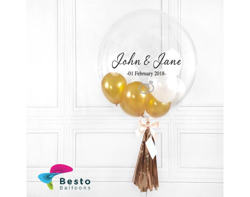 Gold Wedding Mini Bubble Balloon