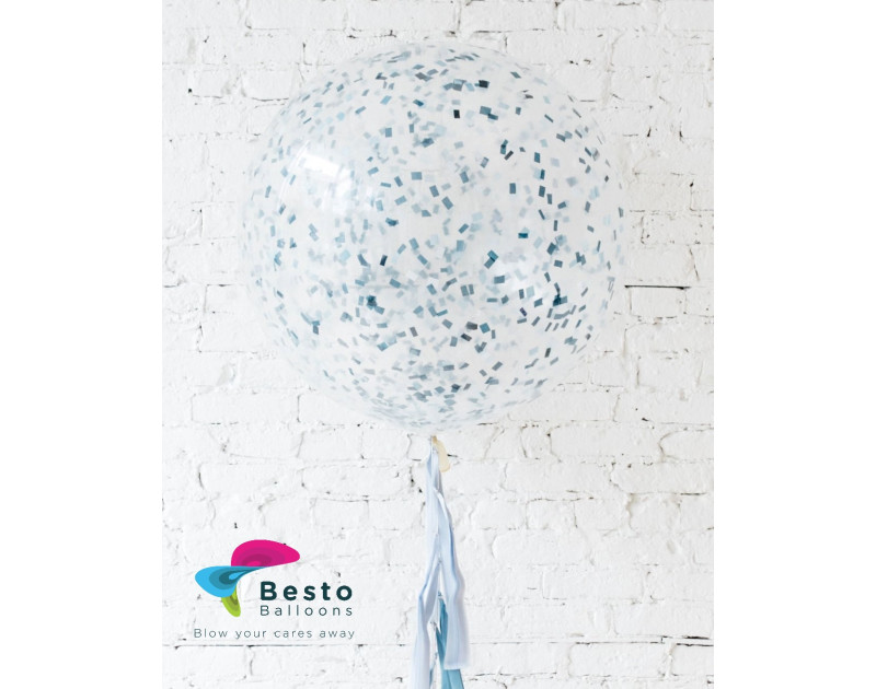 Mixed Blues Confetti Giant Balloon 