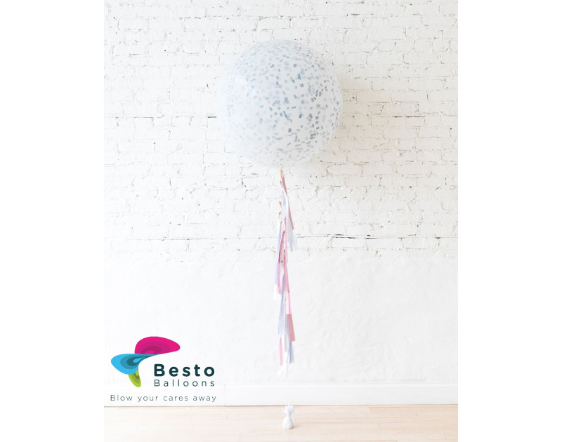Frosted Blue Giant Balloon and Gender Reveal