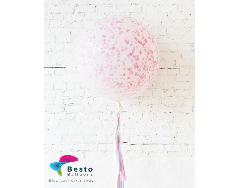 Frosted Pink Giant Balloon and Gender Reveal 
