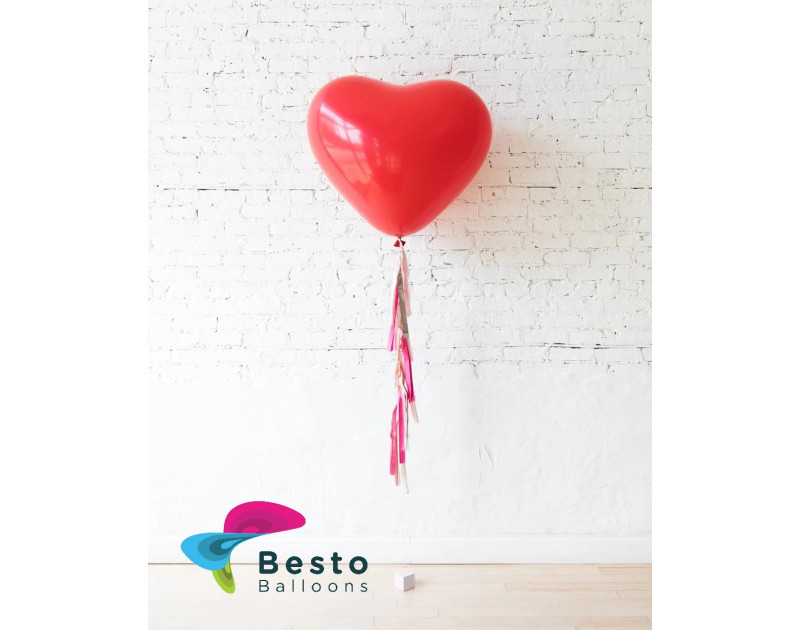 Red Giant Heart Balloon and Shades of Pink Palette