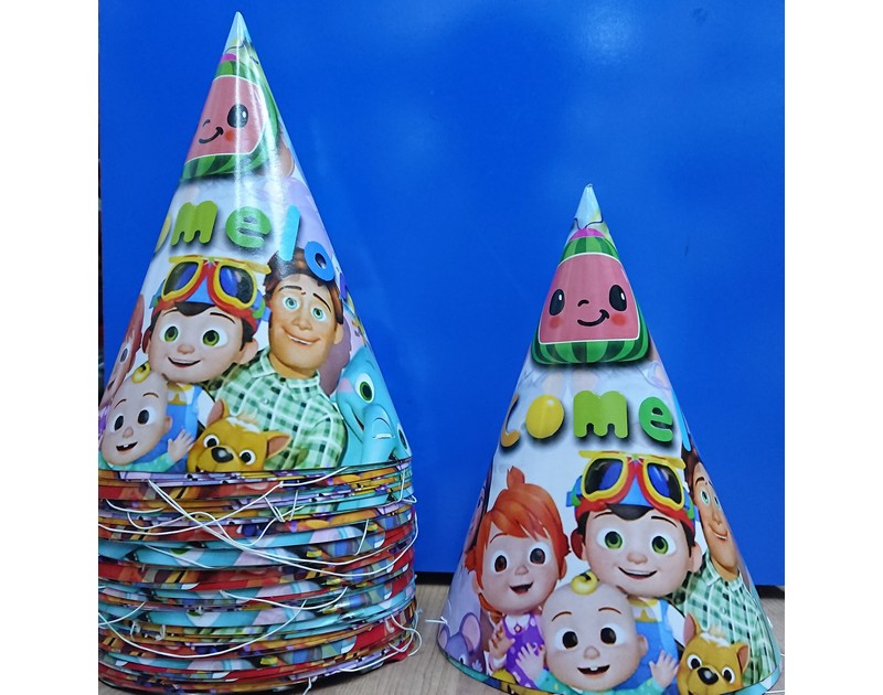 Cocomelon Theme Birthday Caps 10 pcs