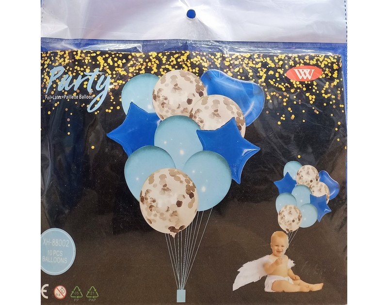 Foil and Latex Balloons Bunch 10 Pcs Set