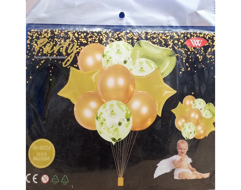 Foil and Latex Balloons Bunch 10 Pcs Set