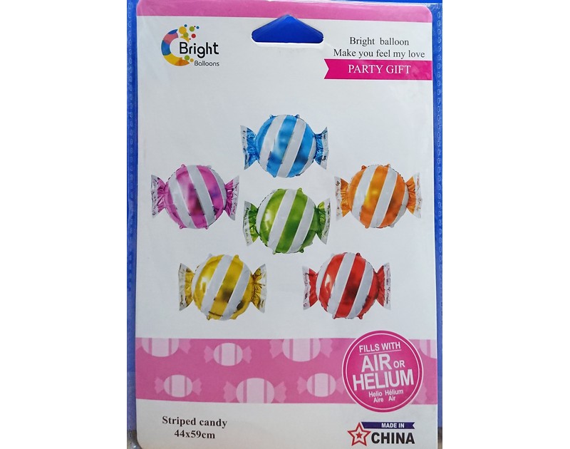 Sweet Candy Striped Shaped Foil Balloon