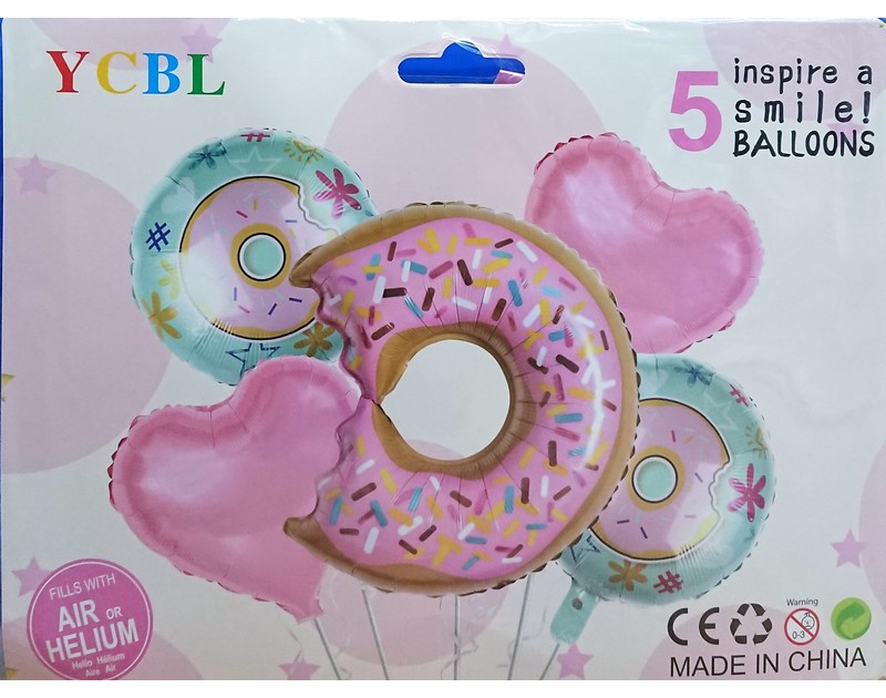 Donut Shape Decoration Foil Balloons Pink