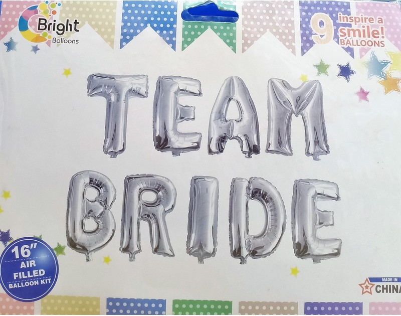 Team Bride Alphabets Foil Balloons Set