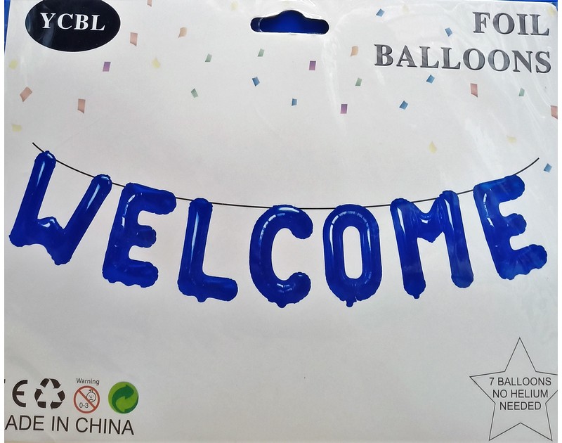 Welcome Alphabet Foil Balloons Set
