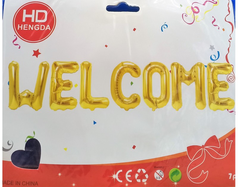 Welcome Alphabet Foil Balloons Set