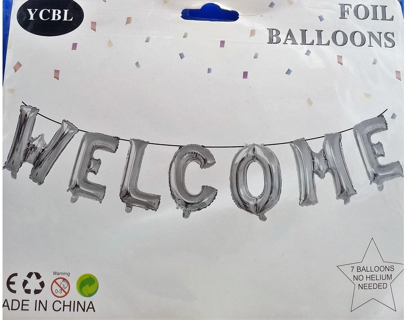 Welcome Alphabet Foil Balloons Set