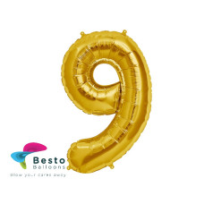 Number Foil Balloon 9 Golden