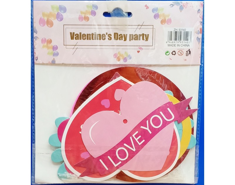 Valentine Party Ceiling Hangings 12 Pcs Set