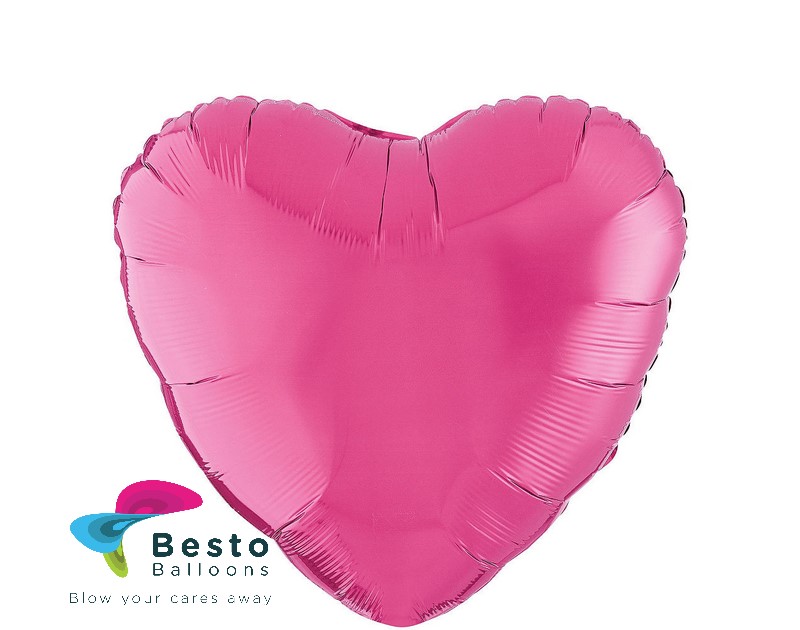 Hot Pink Heart Shape Foil Balloon