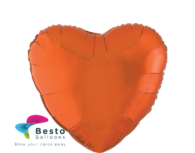 Orange Heart Shape Foil Balloon