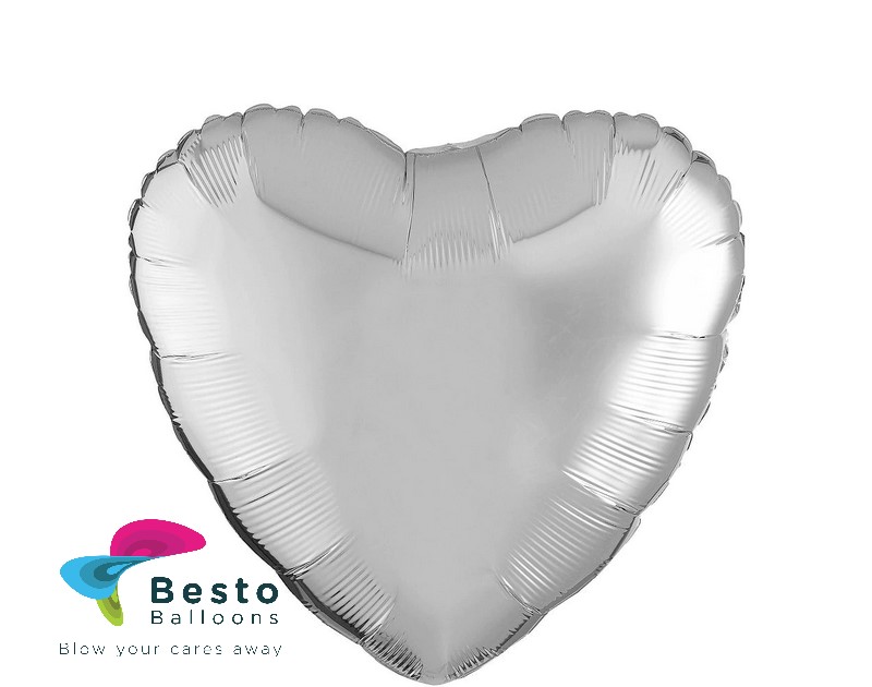Silver Heart Shape Foil Balloon