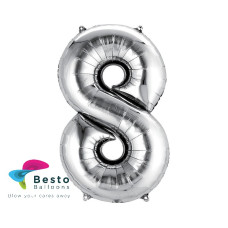 Number Foil Balloon 8 Silver