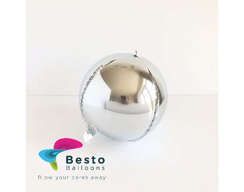 Silver Orbz Metallic Foil Balloon