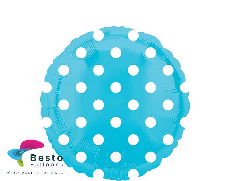 Blue Polka Dot Foil Balloon