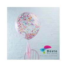 12 Inch Multicolor Confetti Transparent Balloon