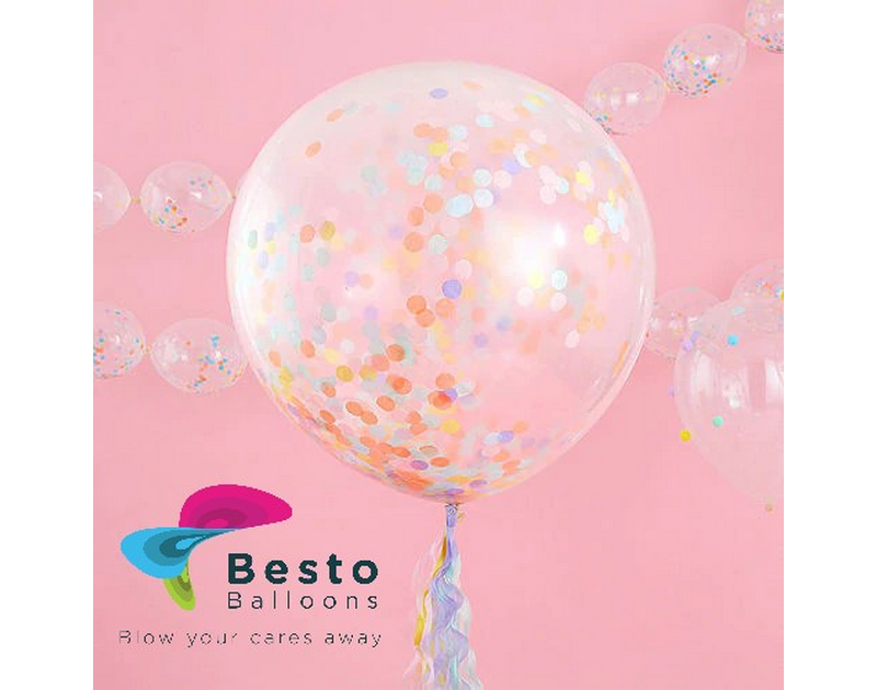 12 Inch Pastel Confetti Balloon