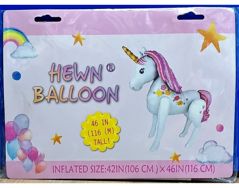Unicorn Airwalker or Unicorn Shaped Foil Balloon Hewn Full Life Size 1 Pcs Pack