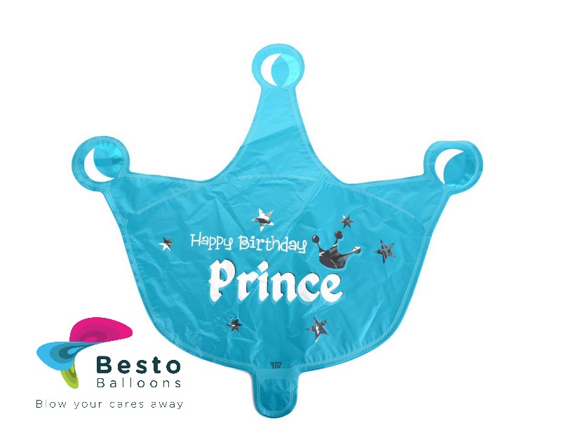 Prince/Princess Crown Shaped Foil Balloon Pink/Blue