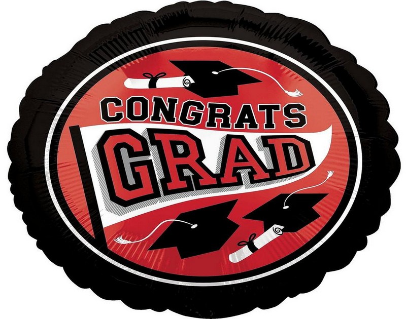 Congrats Grad Foil Balloon Red 