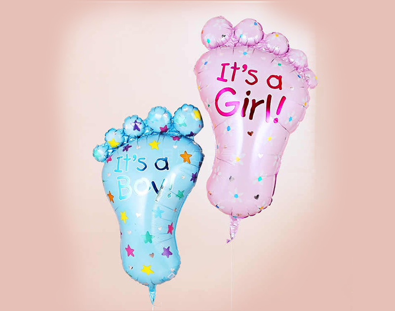 Big Feet Its a Girl/Boy Foil Balloon Pink/Blue
