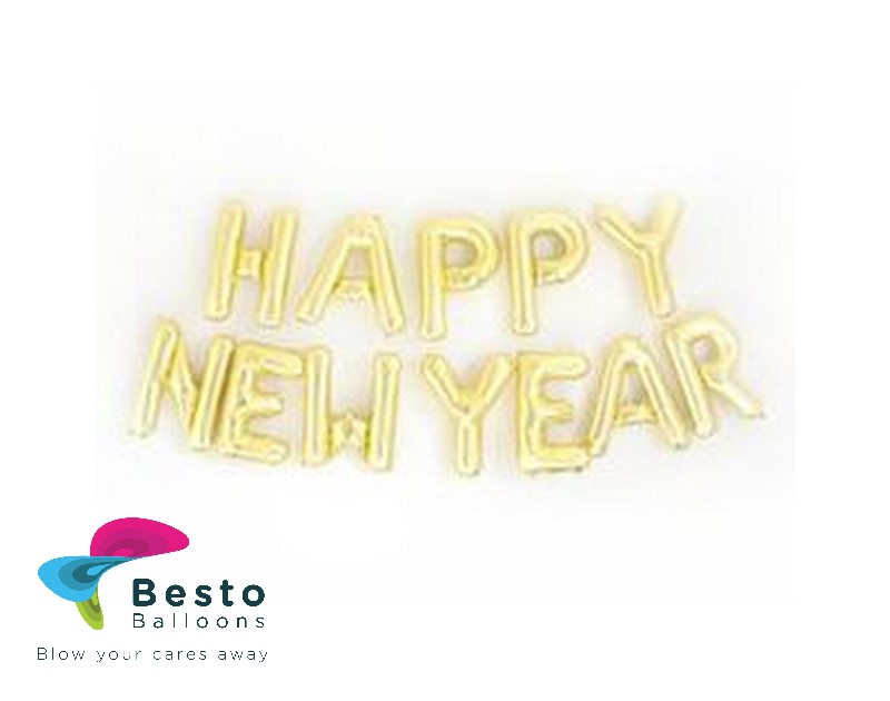 Happy New Year Golden Alphabet Foil Balloon