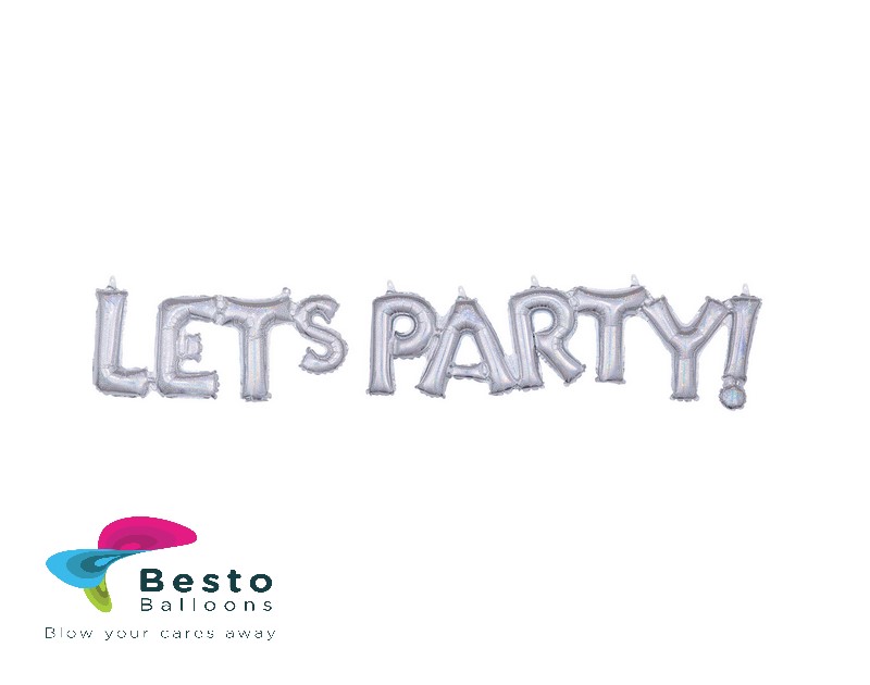 Lets Party Silver Alphabet Foil Balloon