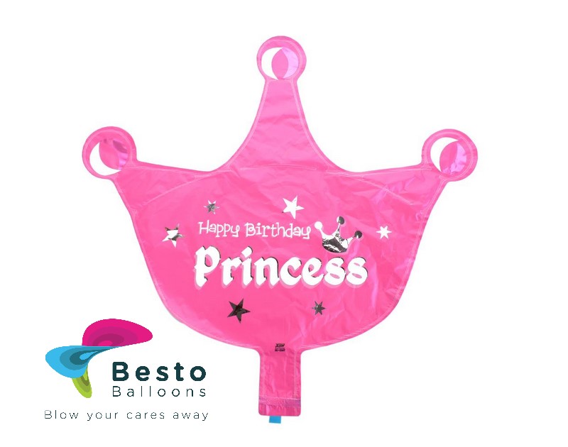 Prince/Princess Crown Shaped Foil Balloon Pink/Blue