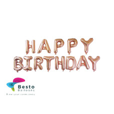 Happy Birthday Rose gold Alphabet Foil Balloons