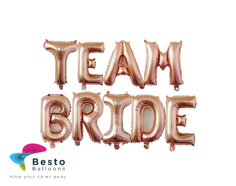 Team Bride Alphabets Foil Balloons Set