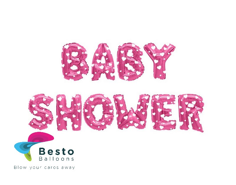 Baby Shower Pink  Alphabet Foil Balloons